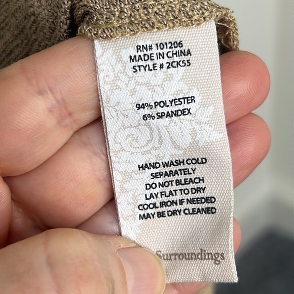 SOFT SURROUNDINGS Kerry Cowl Neck Sleeveless Knit Dress Tan Size Medium - Picture 9 of 16